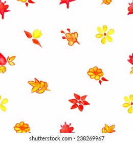 Watercolor flower seamless pattern