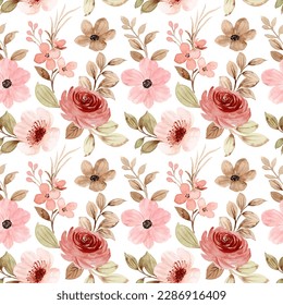Flor acuarela sin costura para fondo, tela, textil, moda, papel pintado, boda, banner, pegatina, decoración, etc.

