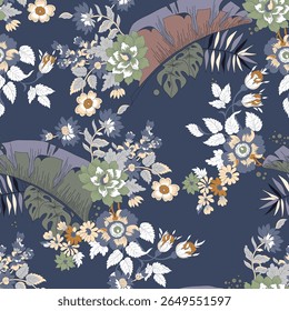 Padrão de flor de aquarela sem costura. Design colorido brilhante para tecido, papel de parede, papel de presente, etc.
