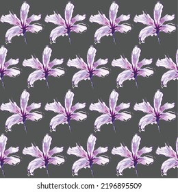Aquarellblume, nahtloses Muster auf dunklem Hintergrund