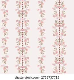 Watercolor Flower Stripe Background Pattern 