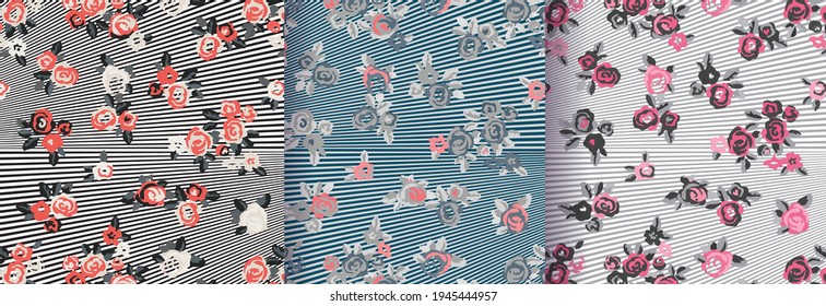 Watercolor Flower background.  Liberty style.