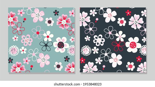 Watercolor Flower background.  Liberty style. 