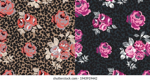 Watercolor Flower background.  Liberty style. fabric, covers, manufacturing, wallpapers, print, gift wrap.