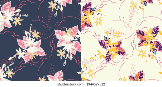 Watercolor Flower background.  Liberty style. fabric, covers, manufacturing, wallpapers, print, gift wrap.
