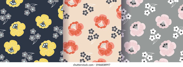 Watercolor Flower background.  Liberty style. fabric, covers, manufacturing, wallpapers, print, gift wrap.