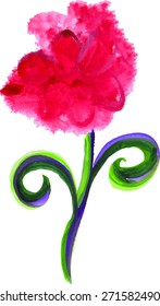 Watercolor flower, vector. 