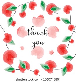 Watercolor flower vector background border