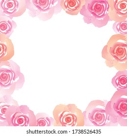 Borde de fondo del vector de flor de color de agua para tarjeta, invitación, etc.