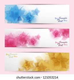 Watercolor flower vector background. Set of floral cards