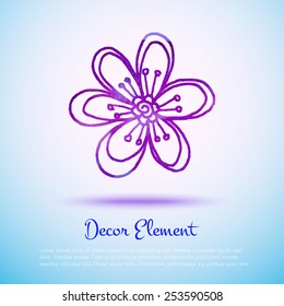 Watercolor flower. Vector decor element for your design.