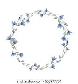 Watercolor flower wreath background for beautiful design, Vector