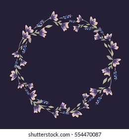 Watercolor flower wreath background for beautiful design, Vector