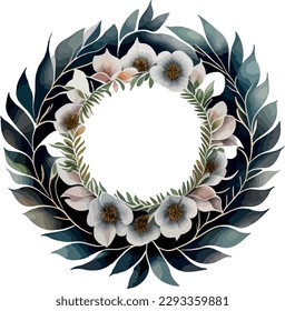 Watercolor flower wreath, Watercolor flower collection
