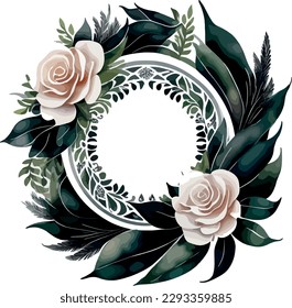 Watercolor flower wreath, Watercolor flower collection
