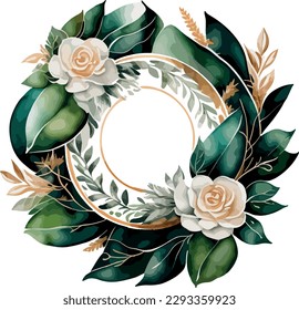 Watercolor flower wreath, Watercolor flower collection
