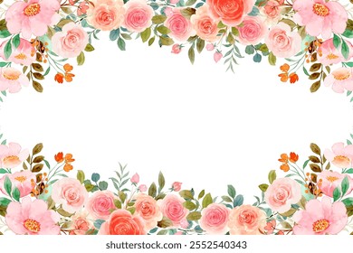 watercolor flowers background vector for design.