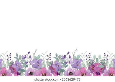 Watercolor flowers background vector for design.