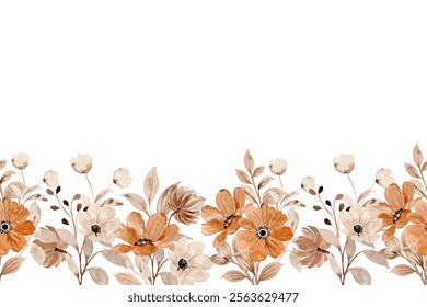 Watercolor flowers background vector for design.