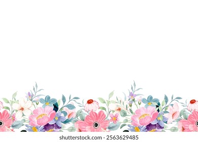 Watercolor flowers background vector for design.