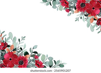Watercolor flowers background vector for design