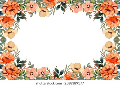 Watercolor flowers background vector for design. 
