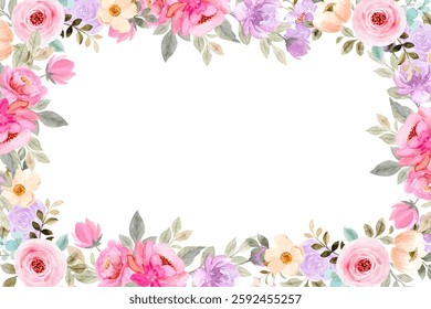 Watercolor flowers background vector for design.