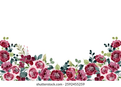 Watercolor flowers background vector for design.