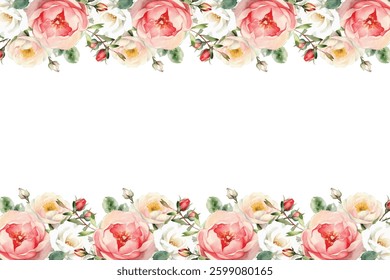 Watercolor flowers background vector for design.