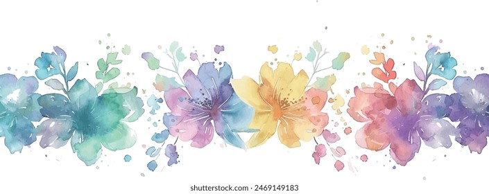 flores de acuarela bordes, lindo, colores pastel, elegancia, para el diseño