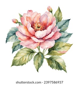 Watercolor flowers for design cards, vector EPS format.