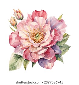 Watercolor flowers for design cards, vector EPS format.