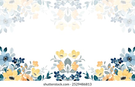 moldura de flores de aquarela, plano de fundo para design. Modelo de placa de moldura de borda floral. Ilustração de design vetorial. para banner, cartão de casamento. 