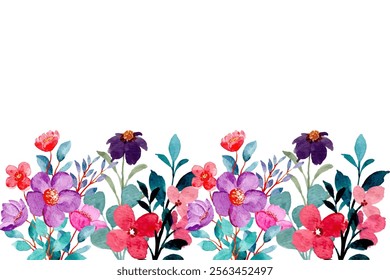 Watercolor flowers frame background for design. Floral border frame card template. Vector design illustration. for banner, wedding card.