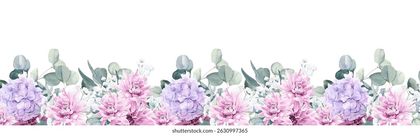 Watercolor flowers frame background for design. Floral border frame card template. Vector design illustration. for banner, wedding card.