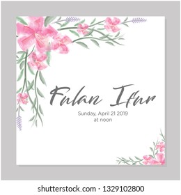 Watercolor flowers frame - spring themed for wedding invitations and greeting cards