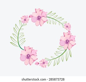 Watercolor flowers frame template