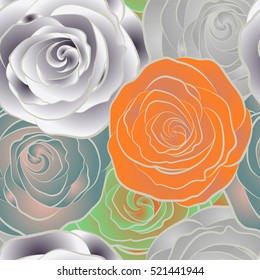 Watercolor flowers illustration. Seamless pattern.
