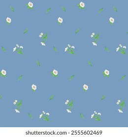 Watercolor flowers with leaves repeat pattern design Hand drawn vector illustration print design 