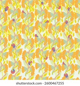 Watercolor flowers pattern design.Design for  textile, scarf, texture and fashion. 