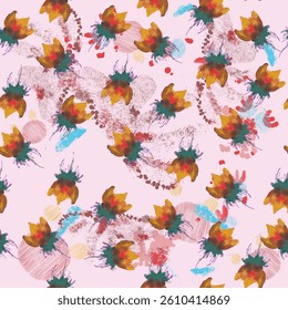 Watercolor flowers pattern design.Design for  textile, scarf, texture and fashion. 