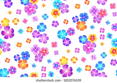 Watercolor  flowers seamless background pattern. Vector. Fabric swatch, wallpaper. Cute floral design.