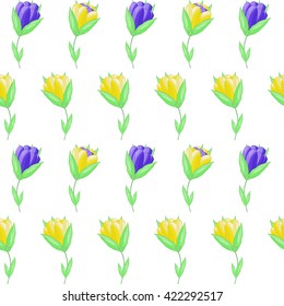Watercolor flowers seamless pattern