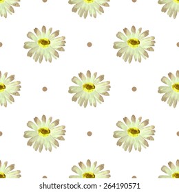 Watercolor flowers seamless pattern. Bright colors watercolor background.