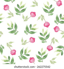 Watercolor flowers seamless pattern. Suitable for packaging and wrapping paper. Handmade.