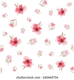 Watercolor flowers. Seamless pattern. Vector. Illustration.