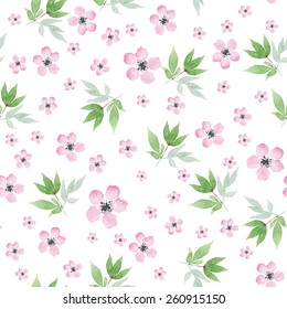Watercolor flowers. Seamless pattern. Vector. Illustration.