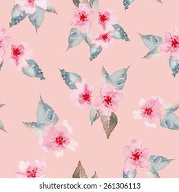Watercolor flowers. Seamless pattern. Vector. Illustration.