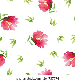 Watercolor flowers. Seamless pattern. Vector. Illustration. Gentle