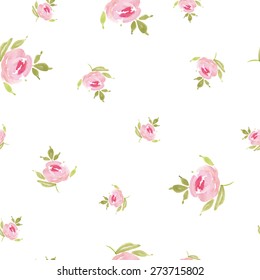 Watercolor flowers. Seamless pattern. Vector. Illustration. Gentle